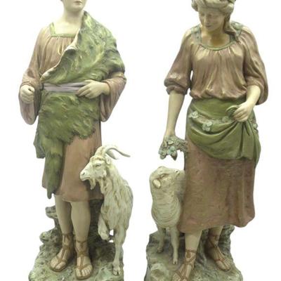 2 ROYAL DUX LARGE SHEPHERD & SHEPHERDESS