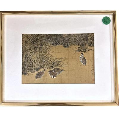 JAPANESE WOODBLOCK WITH GOLD LEAF
