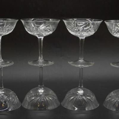 8 GORHAM BLOWN GLASS CHAMPAGNES CHERRYWOOD