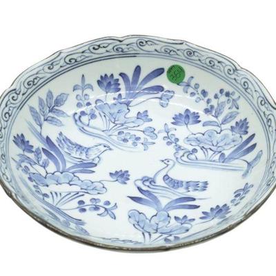 JITSU TO JAPAN ASIAN BLUE AND WHITE BOWL