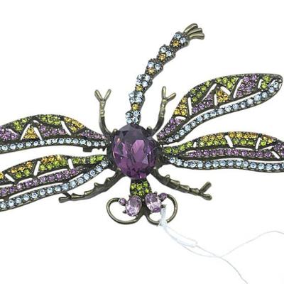 HEIDI DAUS TREMBLING BRILLIANCE DRAGONFLY BROOCH