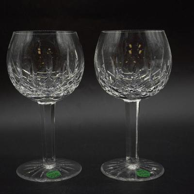 PAIR WATERFORD CRYSTAL "LISMORE" WINE GLASSES