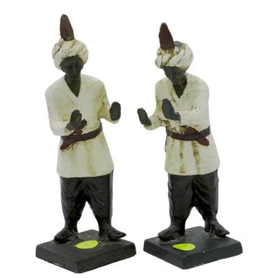 RARE CAST IRON BLACKAMOOR NUBIAN GENIE FIGURE BOOKENDS