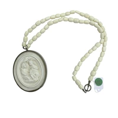 ANTIQUE FRENCH MEERSCHAUM ON BONE NECKLACE
