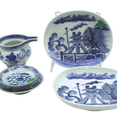 5 PC ANTIQUE CHINESE CANTON WARE