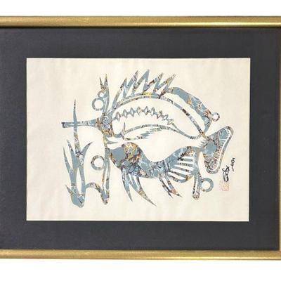 JAPANESE CUT PAPER ART FRAMED