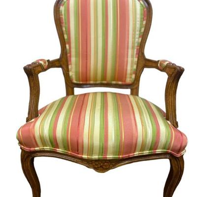 FRENCH WALNUT HAND CARVED ARMCHAIR