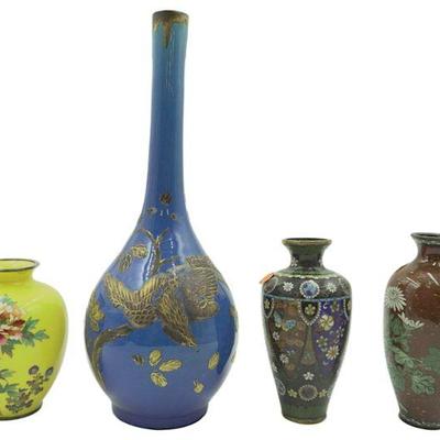 LOT OF VINTAGE AND ANTIQUE CLOISONNE - 4 PIECES