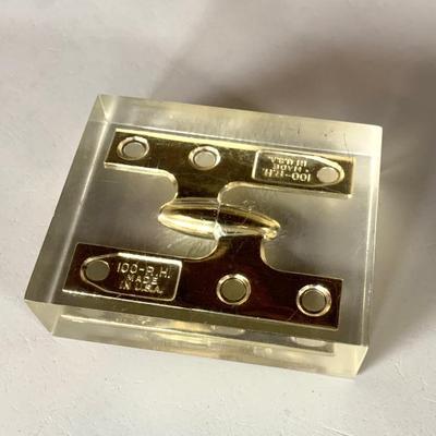 Stanley hinge acrylic paperweight