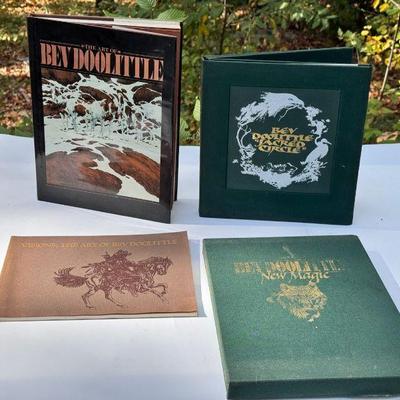 (4) Bev Doolittle Books
Sacred Circle foldable book with certificate inside and a signed print. 
Art of Bev Doolittle
New Magic...