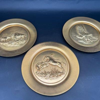 (3) 24KT Gold On Copper House of Goebel Plates
