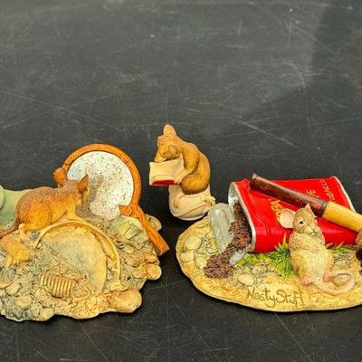 (3) Lowell Davis Schmid Border Fine Arts Mouse Figurines
