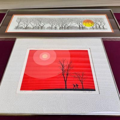(2) Numbered Tree Prints Feat. Joy Jerviss
Going home 50/125 William Streech framed. 