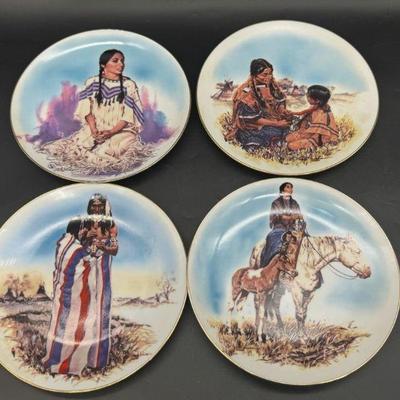 (4) Prairie Woman By Jack Hines Schmid Collectors Plates
