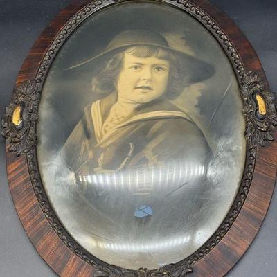 Antique Photo In Bubble Glass Frame
