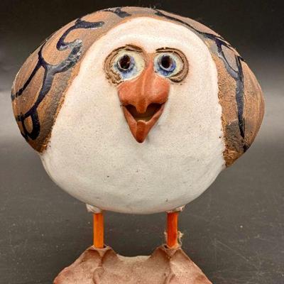 Signed Susan Davis Ceramic Seabird Sculpture
