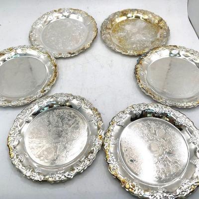 (6) Crea Milano 4” Classic Silver Tone Coasters
