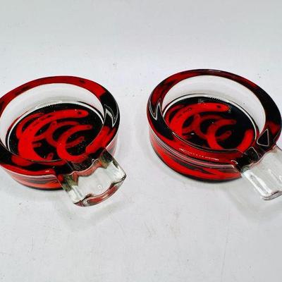 (2) Vintage Marlboro Red Horseshoe Ashtrays
