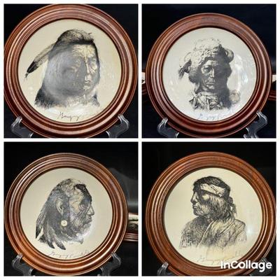 (4) SIGNED LE Gregory Perillo Indian Nations By Vague Shadows Plates
