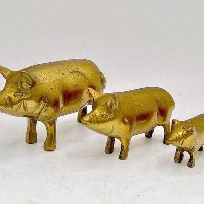 (3) Brass Pigs
