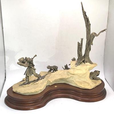 Jedediah Smith Signed Polland 1989 Chillmark Fine Pewter & Porcelain Sculpture
