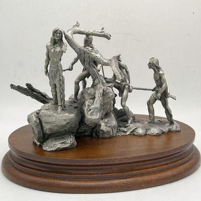 The Pequot War 1990 Polland Chillmark Fine Pewter Sculpture in Box
