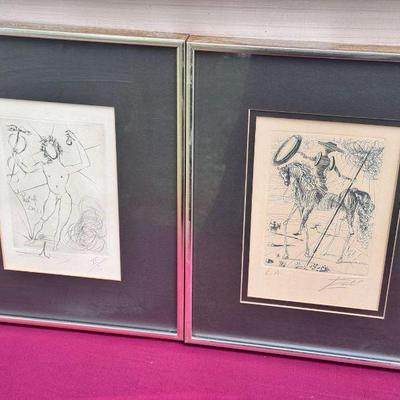 (2) Framed And Signed Sketch Art
Small crack in bottom left of Hermes drawing as seen in photos. Top of frames discolored. 