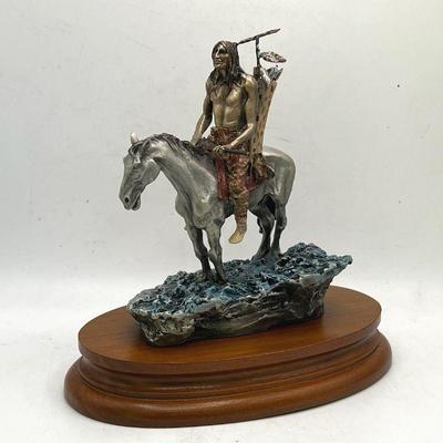 Signed “The Outlier” 1990 Chillmark Inspired by Frederic Remington Fine Pewter Sculpture
