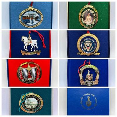 (7) White House Historical Association Christmas Ornaments 1988-1994
