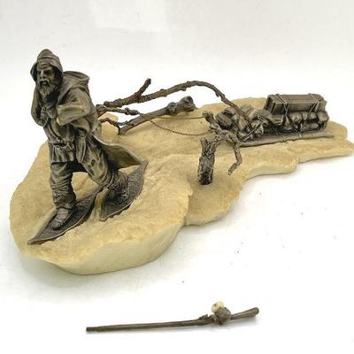 Imperfect Polland 1989 Chillmark Fine Pewter & Porcelain Sculpture
