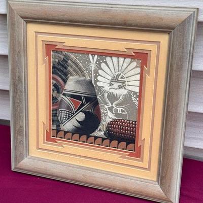 Beautiful Textured Velvet Style Framed Art

