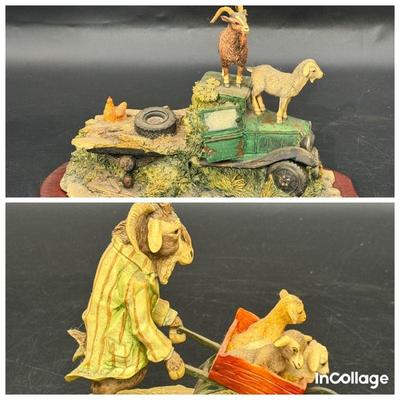 (2) Large Lowell Davis Goat Figurines
King of the mountain 309/750 
Outing with grandpa 1055/2500 detached from base
