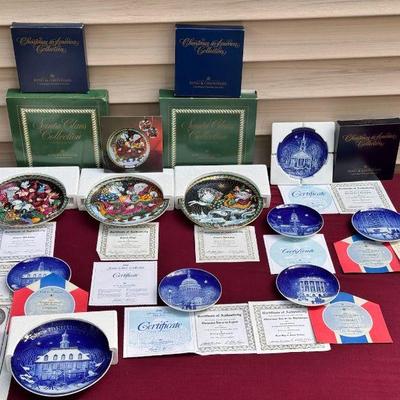 (10) Bing & Grøndahl Plates With Certificates
Christmas in America collection plates with certificates - 1987, 1988, 1989, 1990,...