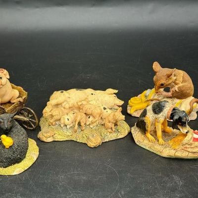(5) Lowell Davis Figurines Some Signed
