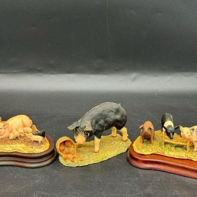 (3) Large Lowell Davis Limited Edition Figurines
