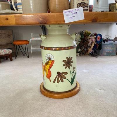 Fun homemade milk can table