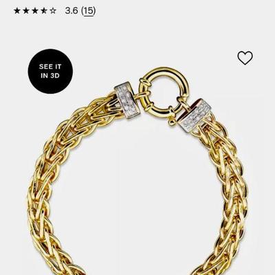 NEVER WORN - Italian Gold - 14K Diamond Spiga - still has tags on. Retails $3100.