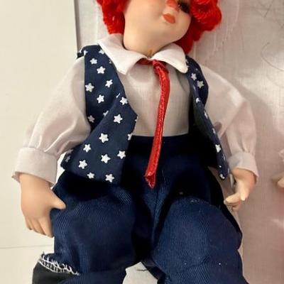Vintage Porcelain Raggedy Andy with sail boat Doll 