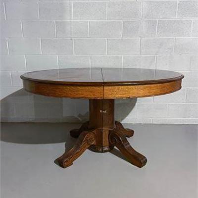 Tiger's Oak Pedestal Dining Table .jpg