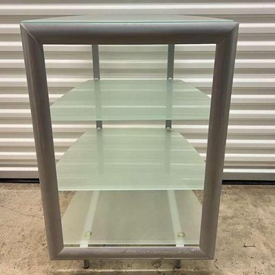 FTH326- (4) Tier Metal Framed Glass Shelving Unit