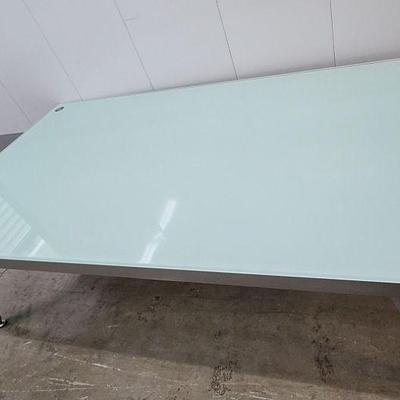 FTH316 - Modern Glass and Polished Metal Coffee Table 