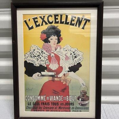 FTH202- Framed Print L’ Excellent Consommé De Viande De Boeuf