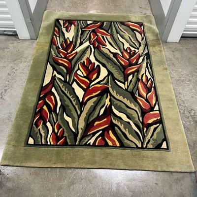 FTH313- Indich Collection Nepal Heleconia 100% Wool Pile Floor Rug