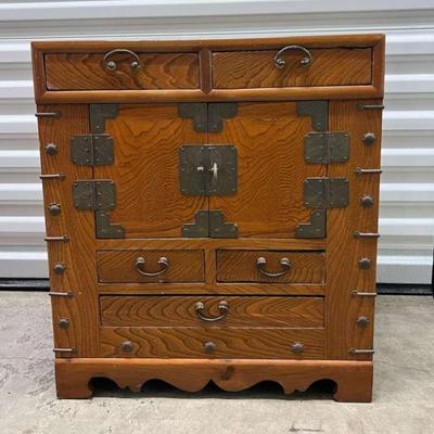 FTH328- Wooden Tansu Style Chest