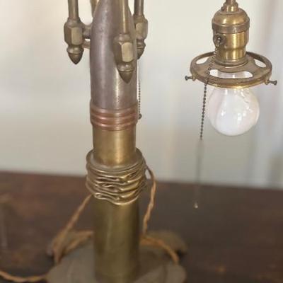 40. Trench art torpedo lamp 