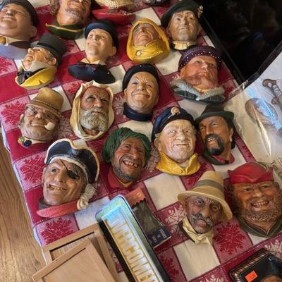 Chalk ware faces wall 