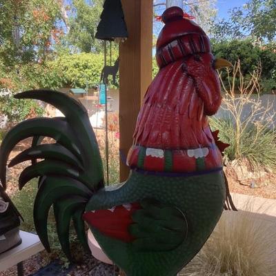 Six foot metal Christmas chicken