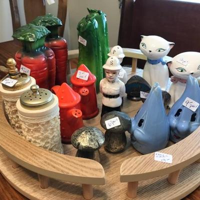 blue salt and pepper SOLD
faux ivory salt & pepper SOLD