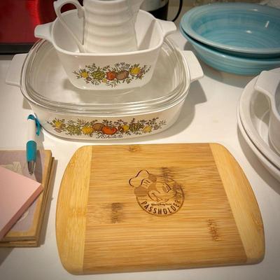 Corningware "Spice of Life" and Disney Annual Passholder cutting board