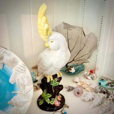 Ceramic cockatoo sculpture